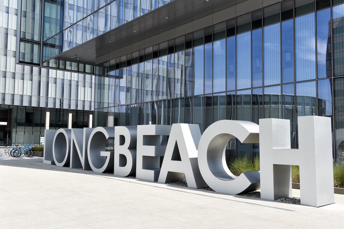 Civic Center Long Beach sign