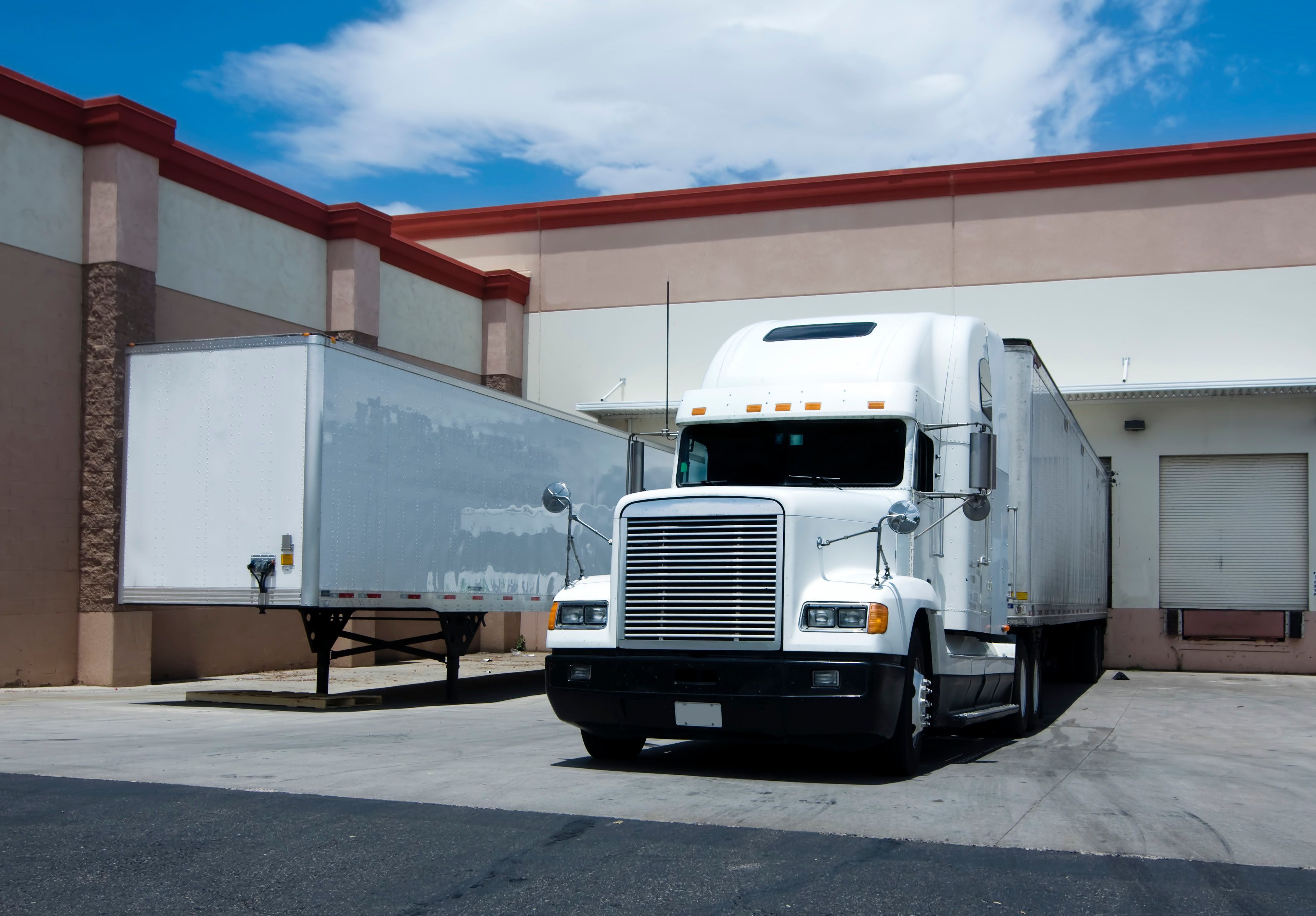 Truck loading up at bay