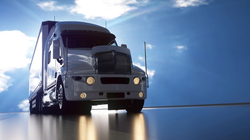 Shot of large semi truck