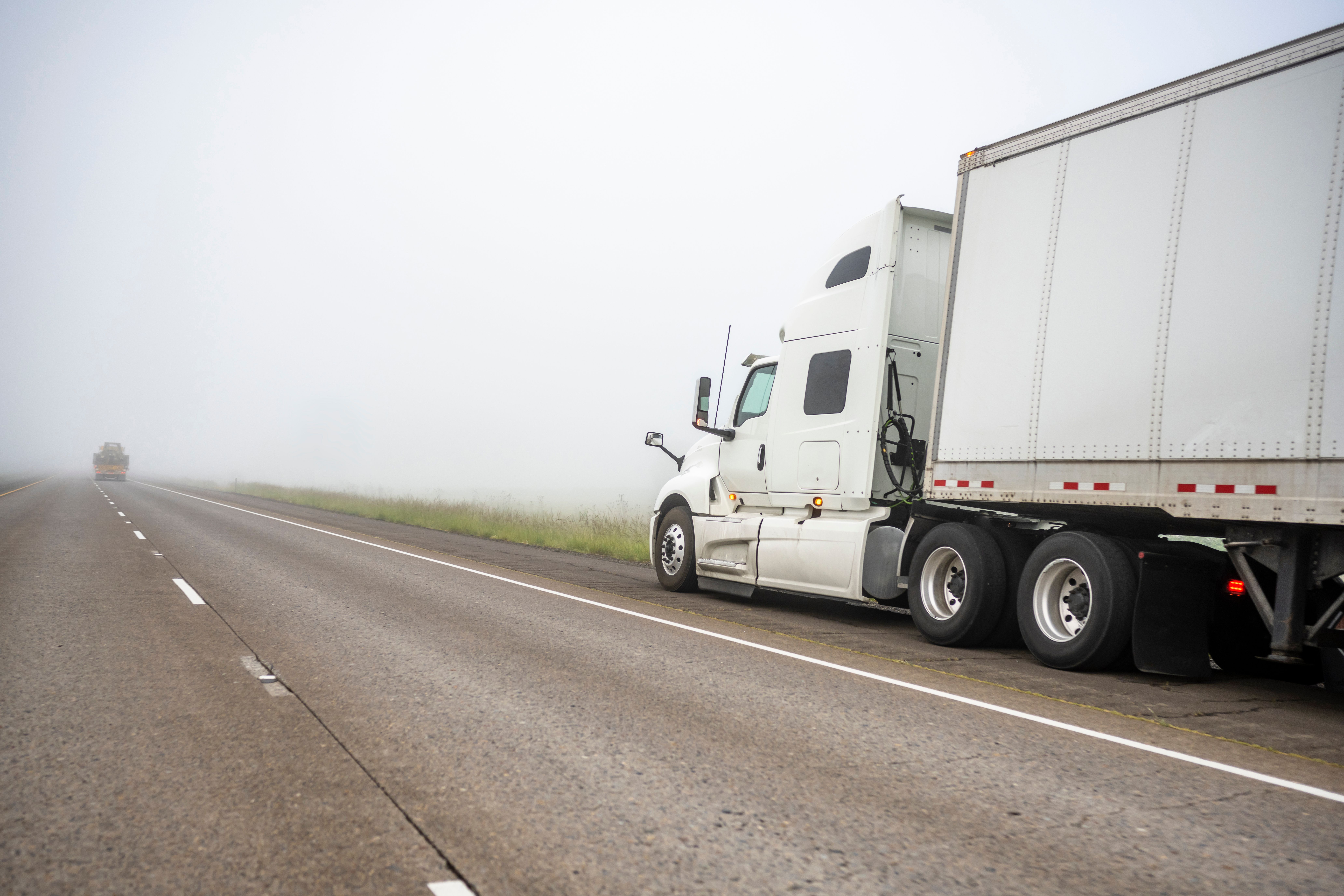 Broken down truck on side of the road