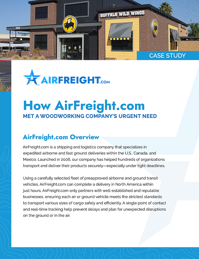 How AirFreight.com Met A Woodworking Company's Urgent Need